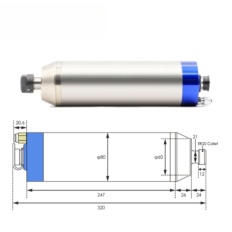 Kit Mandrino Raffreddato ad Ac - 2.2Kw Water Cooled Spindle Kit Vfd recensione e prezzo
